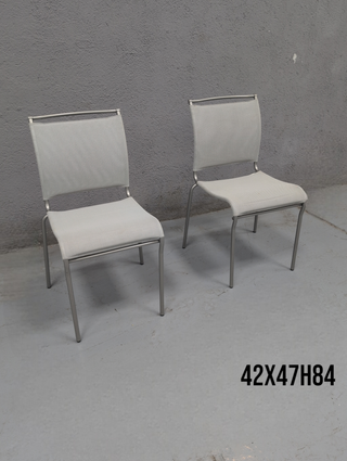 Juego de 2 sillas modernas metal y tela