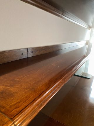 Conjunto madera biblioteca y escritorio