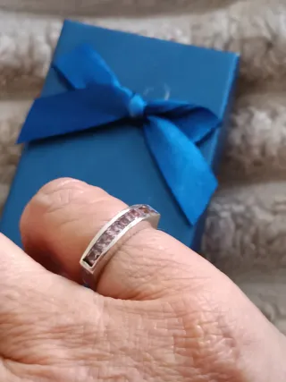 Anillo Plata Ley Circonitas Rosa