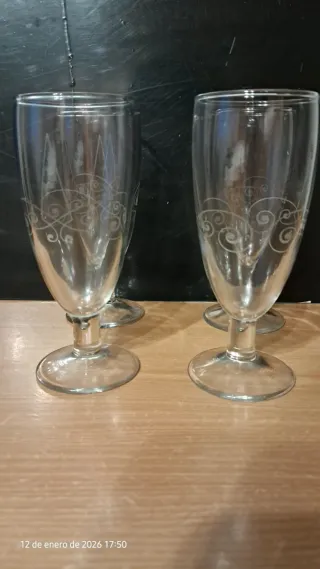 Juego 4 copas de cristal