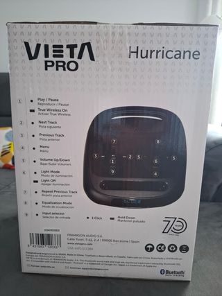 Altavoz Vieta Hurricane 100W Bluetooth Negro
