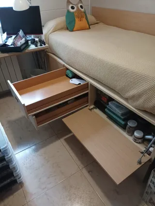 Cama nido color Roble claro ,Roble gris.