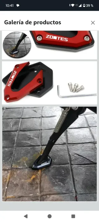 Placa Soporte Caballete Lateral Moto