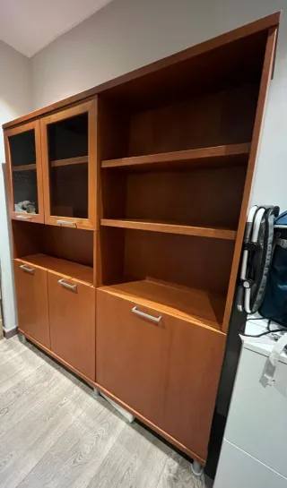 Librería Armario Madera y Cristal