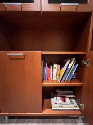 Librería Armario Madera y Cristal