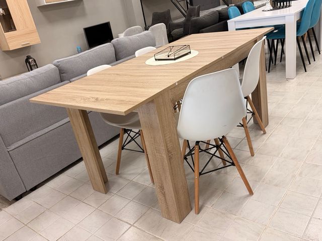 MESA COMEDOR EXTENSIBLE + 4 SILLAS NORDICAS A