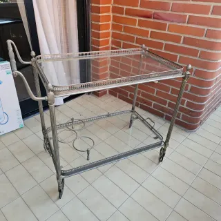 Carrito camarera vintage plateado