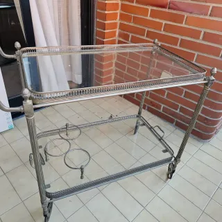 Carrito camarera vintage plateado