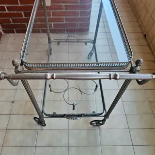 Carrito camarera vintage plateado