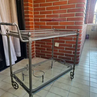 Carrito camarera vintage plateado