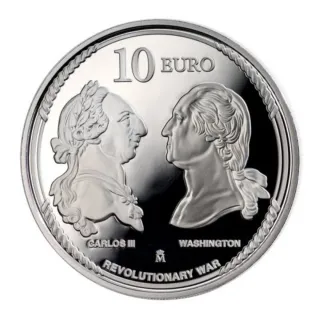 3 Monedas 10 € España Plata 250 Aniv. EEUU