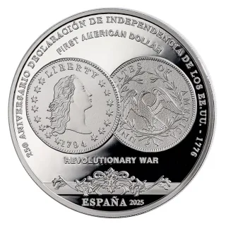 3 Monedas 10 € España Plata 250 Aniv. EEUU
