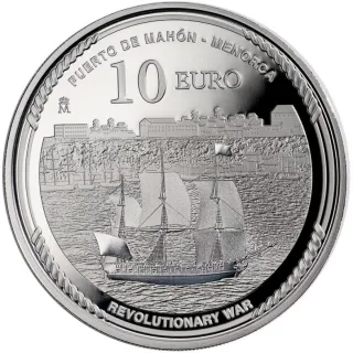 3 Monedas 10 € España Plata 250 Aniv. EEUU