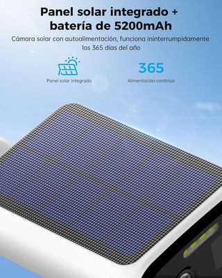 Cámara Vigilancia Exterior Solar 2K 3MP WiFi