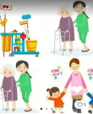 Cuidado de mayores, niños y limpieza