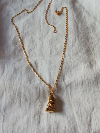 Colgante Buda Dorado Cadena plata 925 dorada.