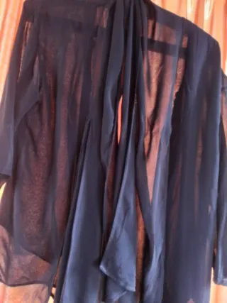 Camicia blu in crepe