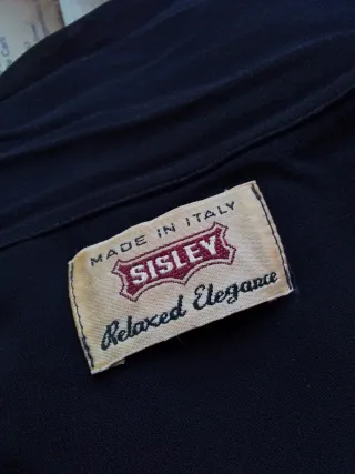 Camicia blu in crepe