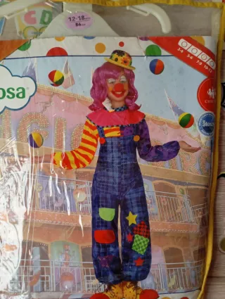 Disfraz de payaso 2 piezas.Talla 7/9