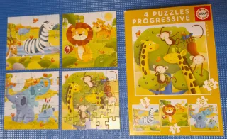 Puzzles Educa 4 progresivos animales