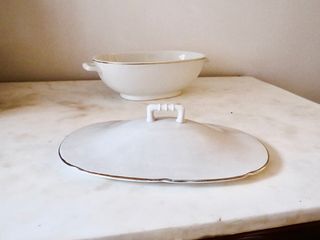 Zuppiera SC Richard fine 800 bianca/oro vintage