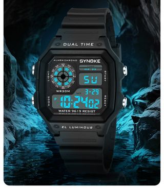 Reloj Deportivo Digital Clásico Negro NUEVO hombre