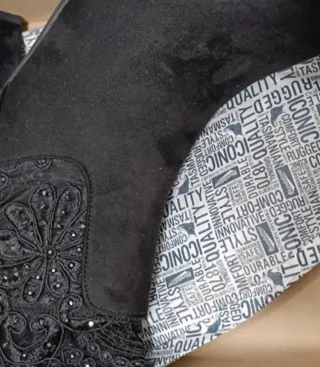 Stivaletti donna neri con pizzo