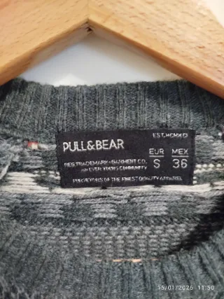 Jersey Pull&Bear Estampado Hombre Gris