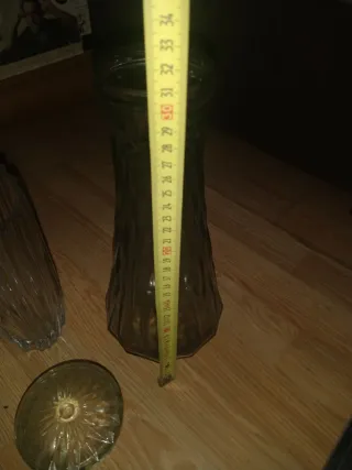 Jarrones floreros antiguos de cristal