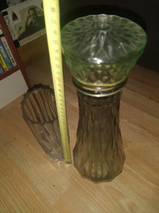 Jarrones floreros antiguos de cristal