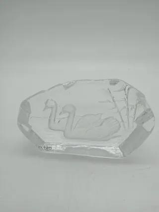 Cristallo Svedese Nybro Cigni Soprammobile