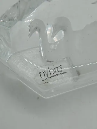 Cristallo Svedese Nybro Cigni Soprammobile