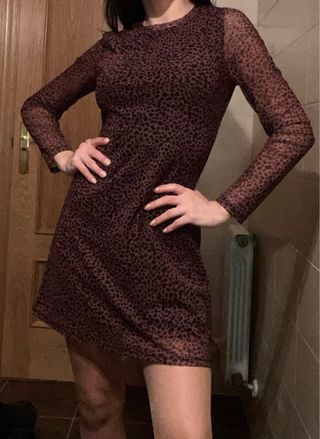 Vestido estampado animal print S