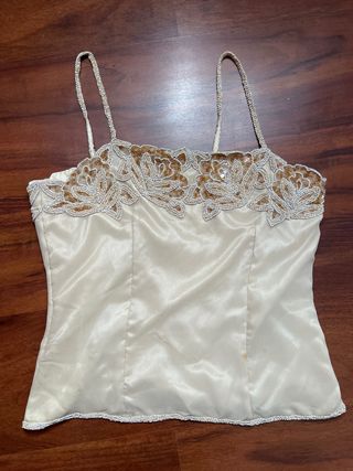 Traje de mujer dorado marca purificación garcia