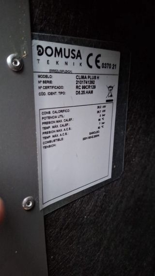 Caldera Domusa Clima Plus H + Depósito Gasoil 500l