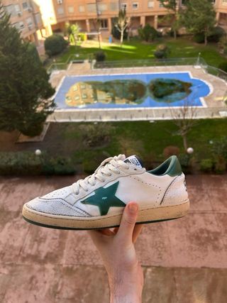 Golden Goose Ballstar Blanco y Verde