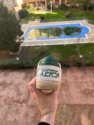 Golden Goose Ballstar Blanco y Verde