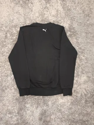 Sudadera Puma Negra Logo Gráfico Retro