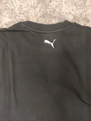 Sudadera Puma Negra Logo Gráfico Retro