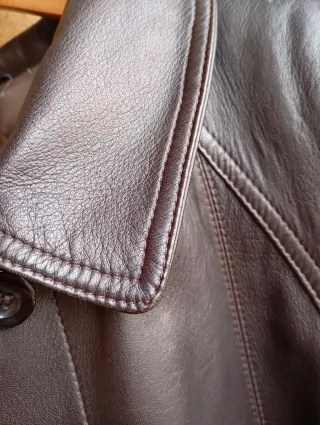 Abrigo de cuero natural Vintage talla L y XL