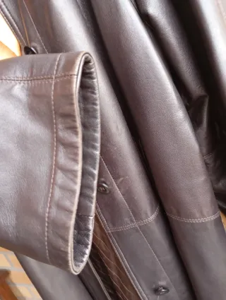 Abrigo de cuero natural Vintage talla L y XL