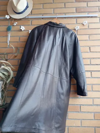 Abrigo de cuero natural Vintage talla L y XL