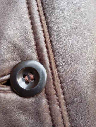 Abrigo de cuero natural Vintage talla L y XL