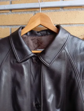 Abrigo de cuero natural Vintage talla L y XL