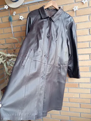 Abrigo de cuero natural Vintage talla L y XL