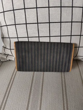 Cartera Fendi Vintage Rayas Marrón Gris