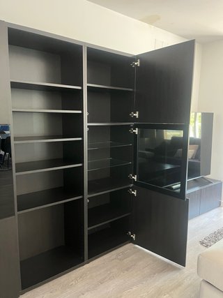 Estantería salón + mueble TV negro