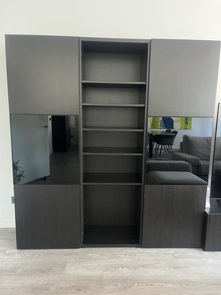 Estantería salón + mueble TV negro