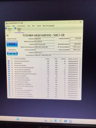 Disco Duro Toshiba 500GB 2.5 SATA