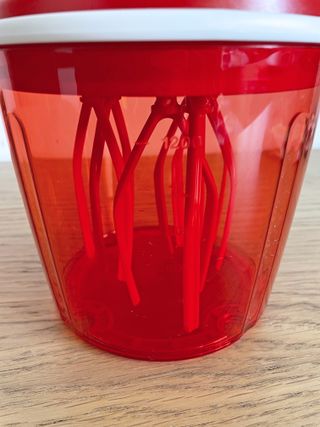 Tupperware Speedy Chef rosso miscelatore manuale